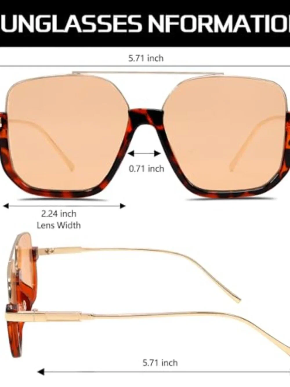 BRAND NEW Retro Oversized Aviator Sunglasses for Women Men